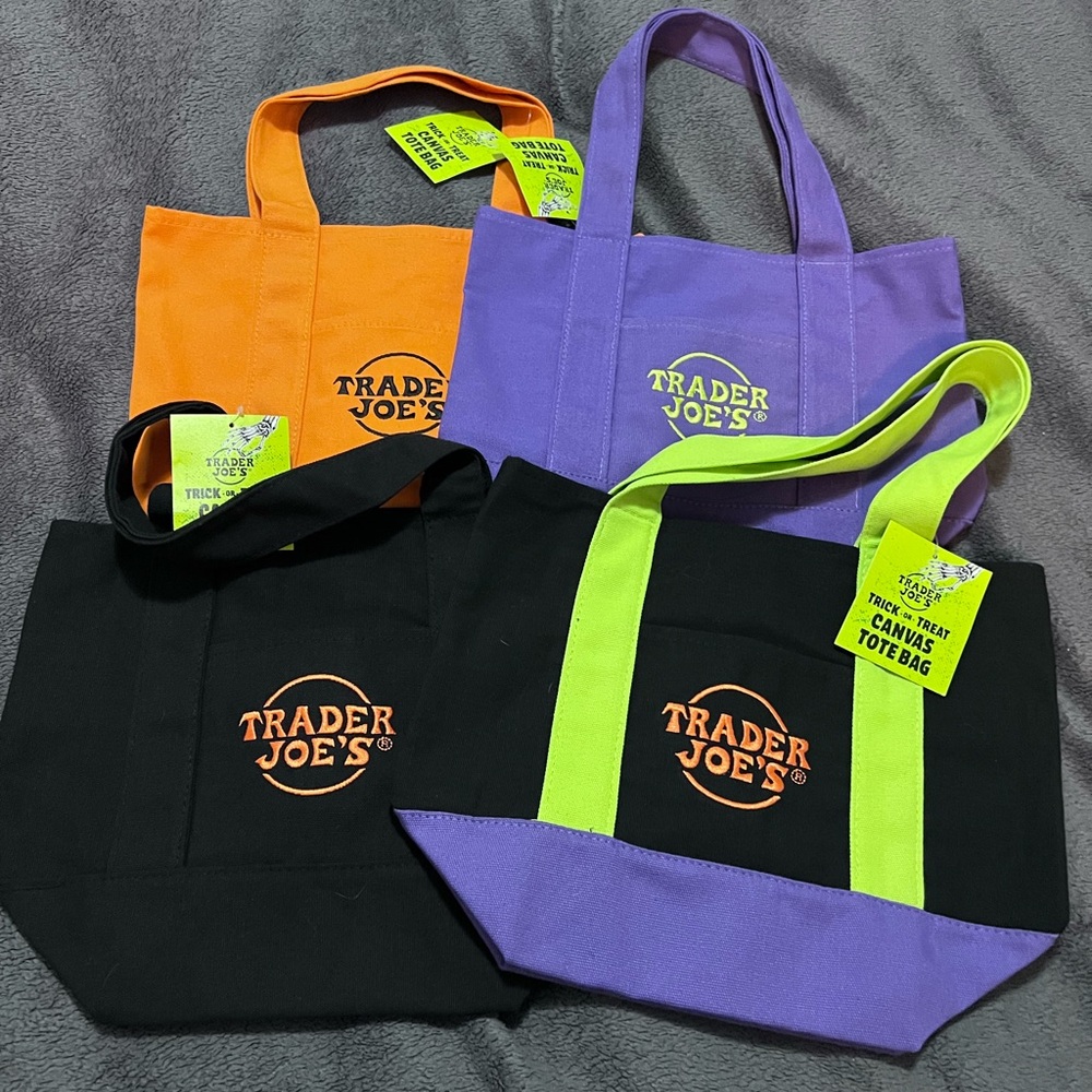 NWT Trader Joe's Canvas Tote-set of all 4 bags